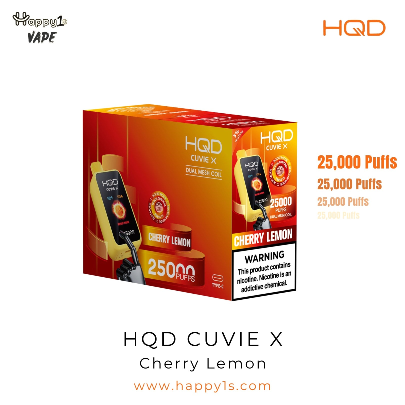 HQD Cuvie X 25000 - Cherry Lemon