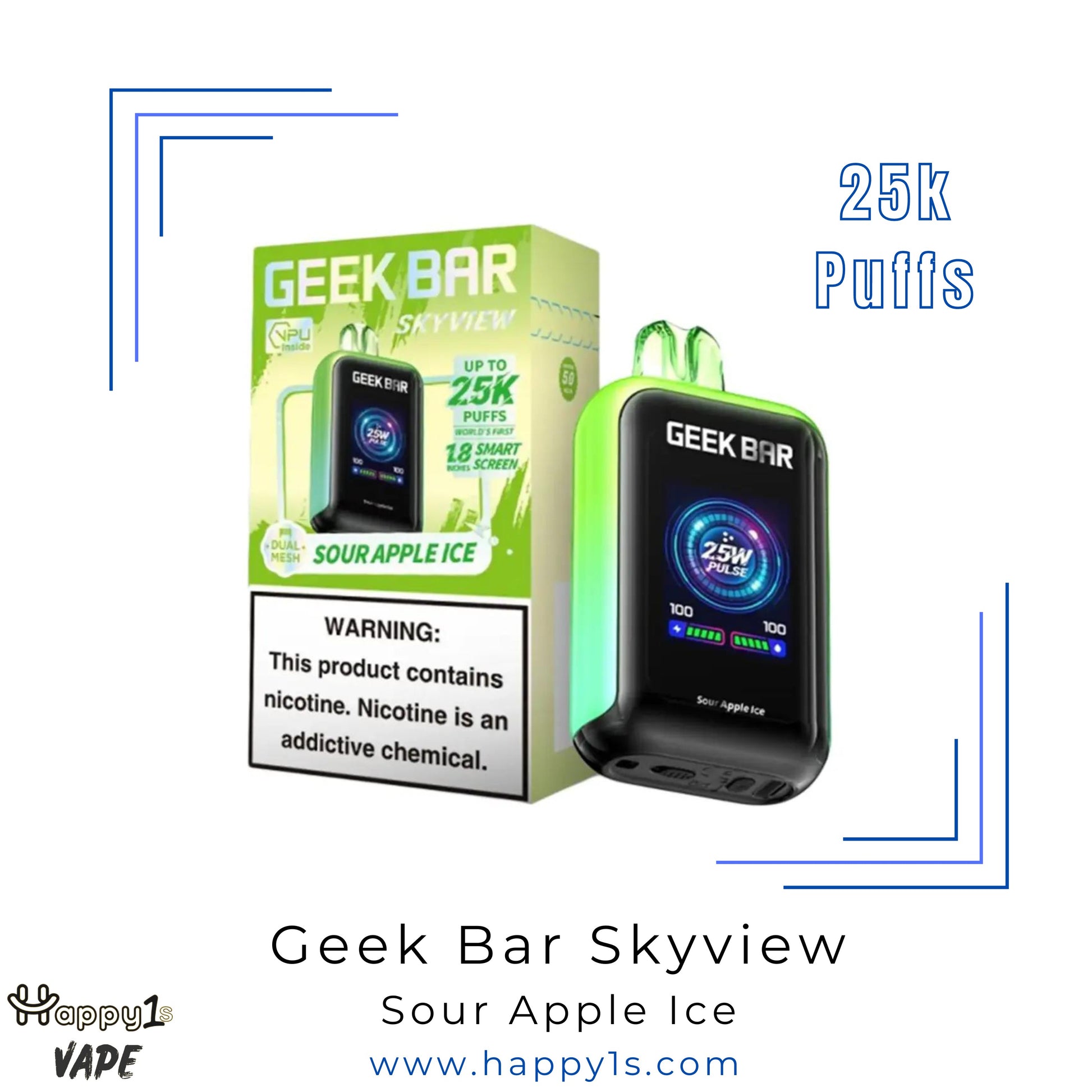 Geek Bar Skyview 25K - Sour Apple Ice