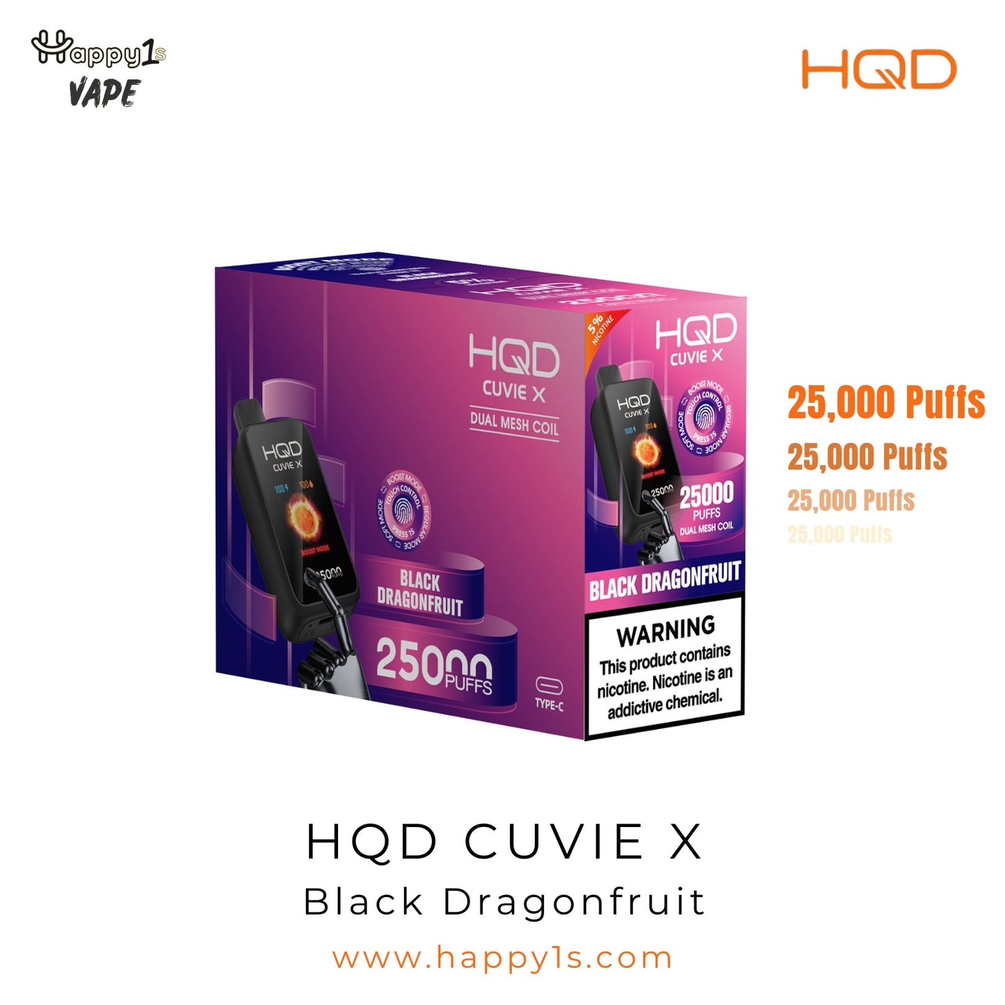 HQD Cuvie X 25000 - Black Dragonfruit