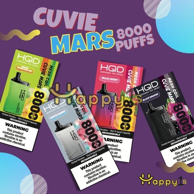 HQD CUVIE Mars 1 pc 8000 puffs - Happy Ones 